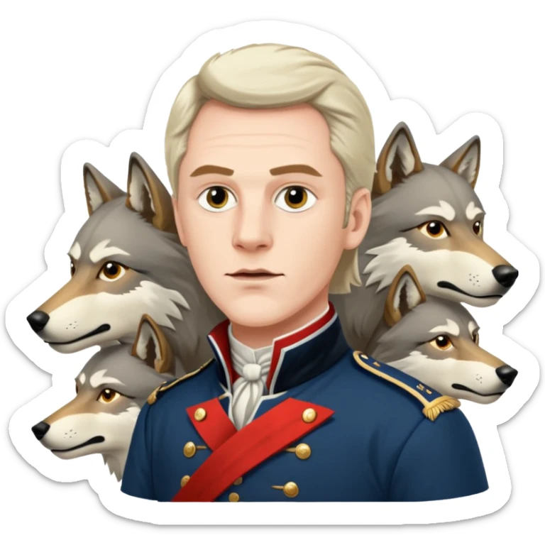 Loyalist Patrick Ferguson at the Revolutionary war Battle of Kings Mountain, with Wolves around him. sticker