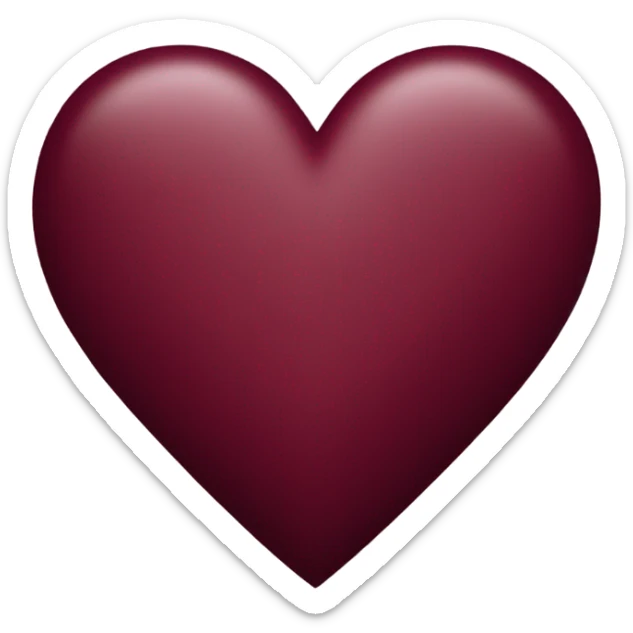 burgundy heart sticker