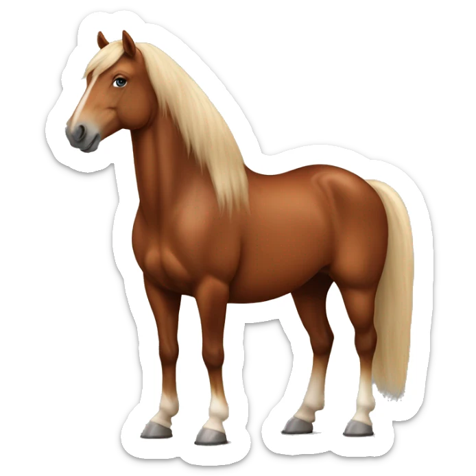Chestnut Icelandic Horse Full Body  sticker