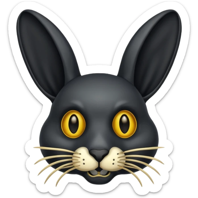 Tête de lapin squelette noire avec des G à la place des yeux  sticker