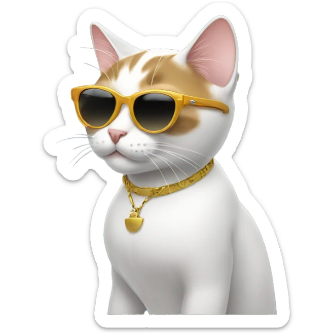 Cat with sunglasses sticker