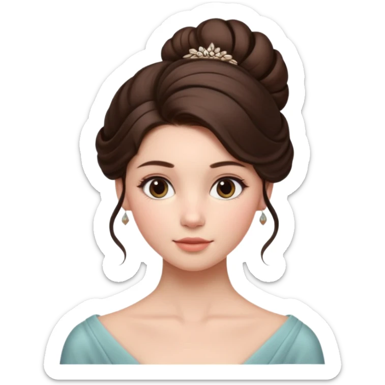 Cinematic Realistic run girl Portrait, depicted with lifelike skin texture, subtle rosy undertones, and soft natural lighting that enhances the gentle contours of her face. Her intricately detailed brunete hair is elegantly styled in an updo, sticker