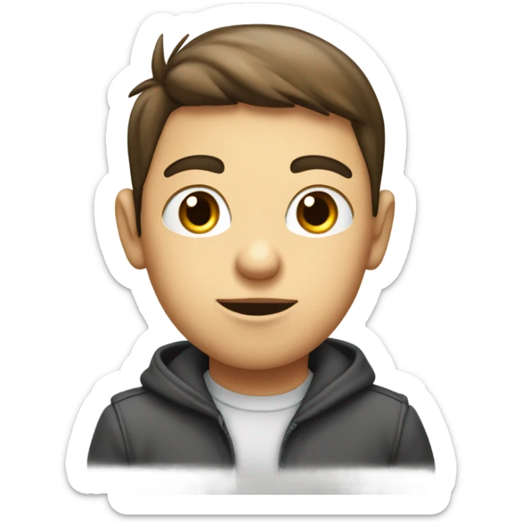 emoji of a boy holding a sign with text which says "I am Aidin and I am stupid". cartoon style, 3D lighting, the sign has a white background, no cast shadows. sticker