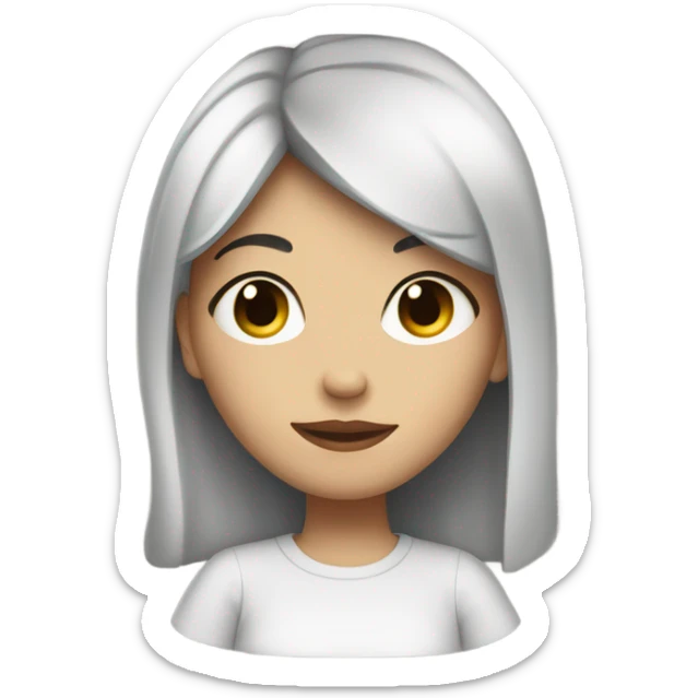 Girl with black hair fair skin tone drinking coffee sticker