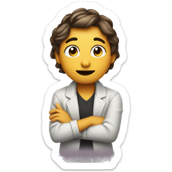 person shrugging their shoulders with palms facing outward, in the universally recognizable "I don't know" gesture sticker