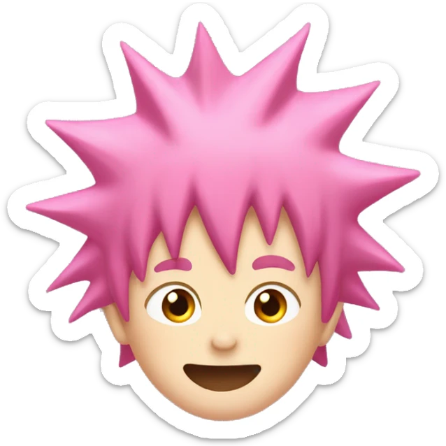 pink spiky hair japanese boy, cheering. From jjk sticker