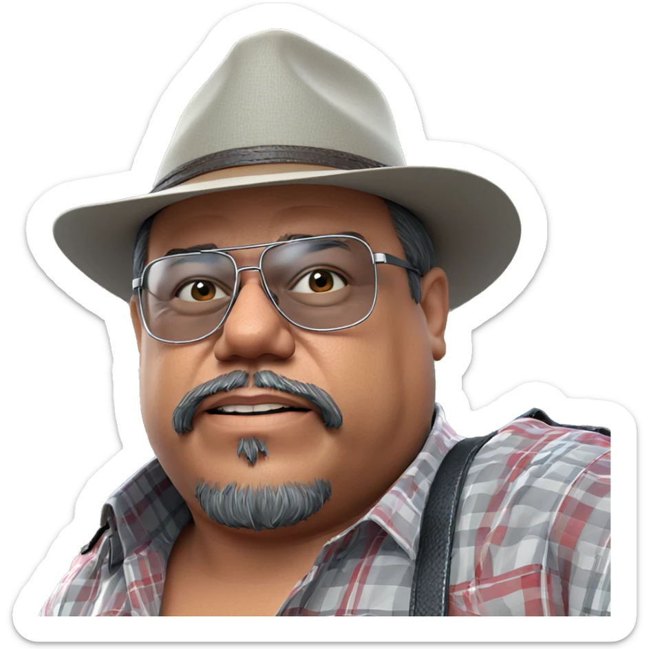 charming man in plaid shirt sticker