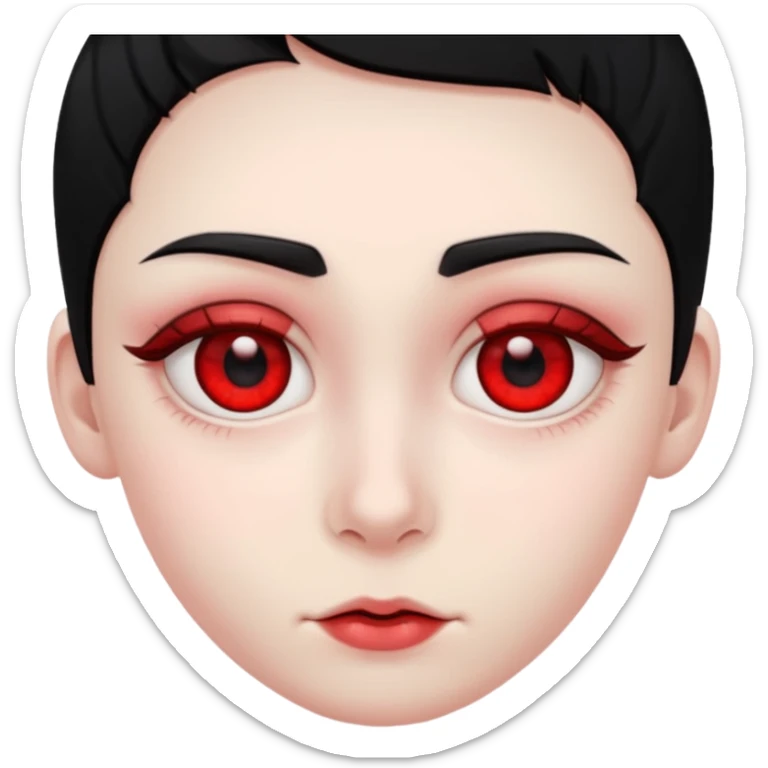 Crea un emoji kn la vibra de un drogado haz la wuea k te pido ph wn oe la cara normal noma blanca kn los ojos rojos y k estén hachicados igual k los chinos k sea joven y kn el pelo negro mira k las pupilas sean negras pero k tenga los glóbulos rojos  sticker