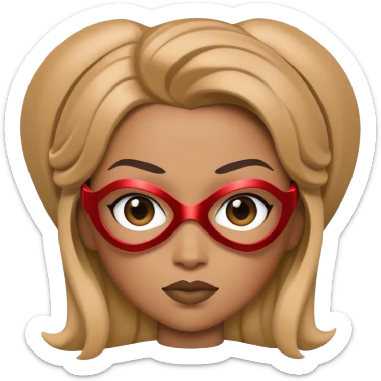 A memoji of Apple's styling with superhero woman's clothes sticker