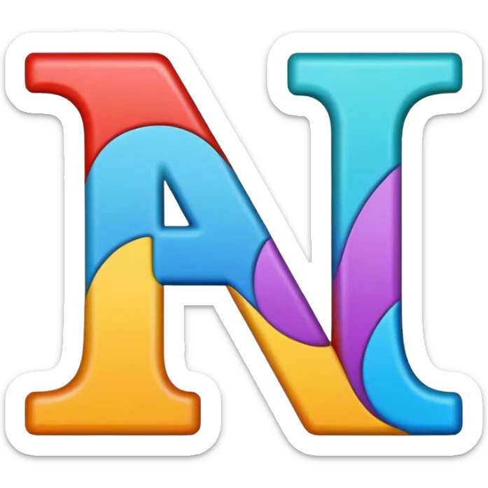 Create the letter J the letter E the letter a the letter N the letter N of the letter a and pretty colors all separate sticker