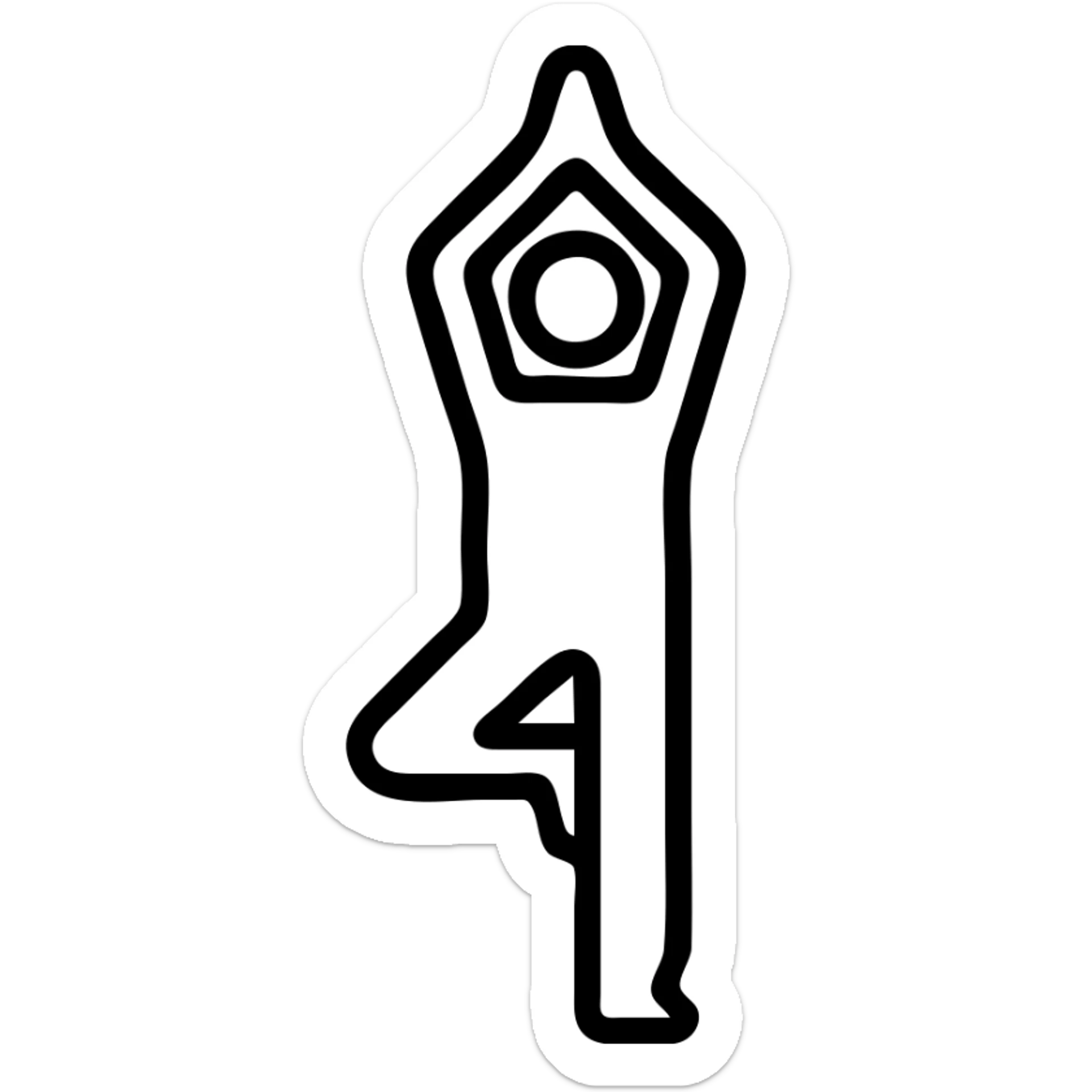 icon on the theme of yoga classes. image of a person in tree asana pose sticker