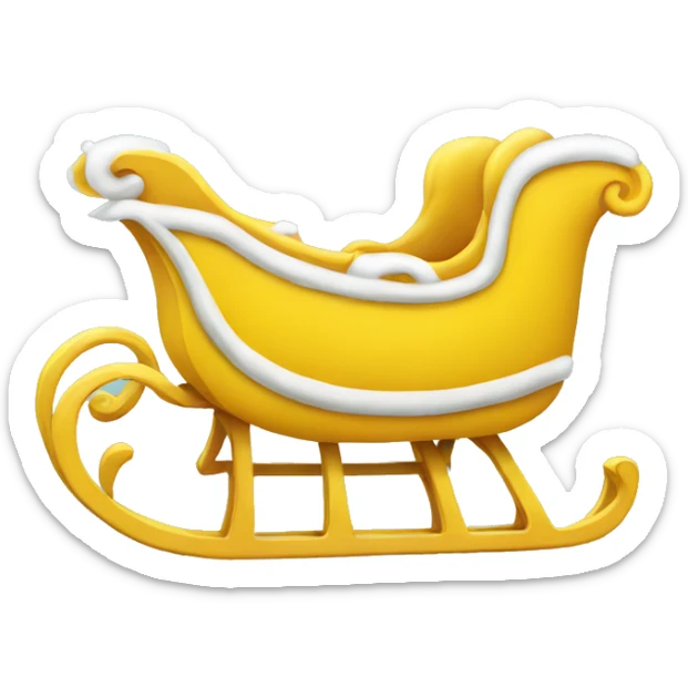 Yellow Christmas sleigh  sticker