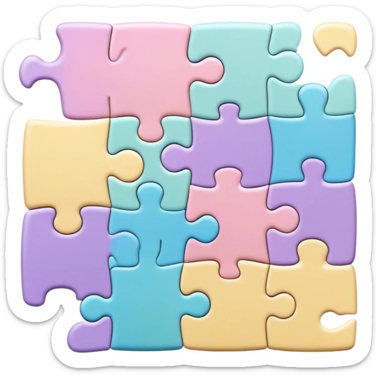 pastel puzzle sticker