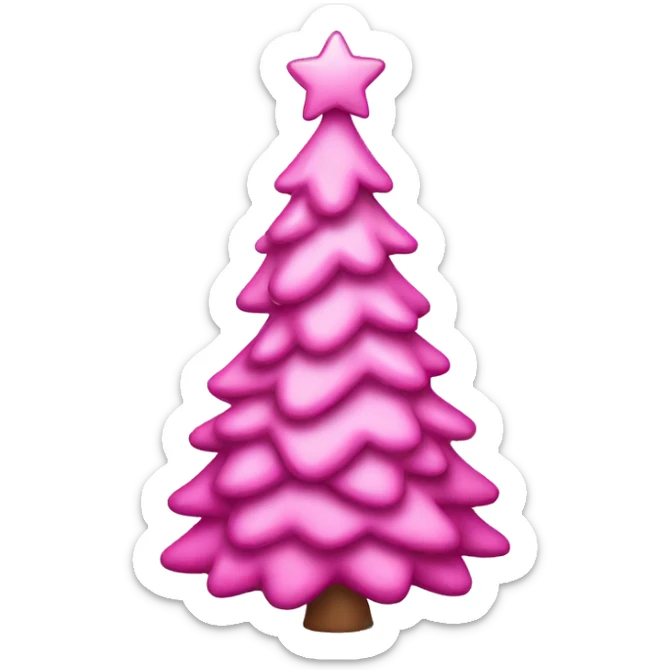 Pink Christmas tree sticker