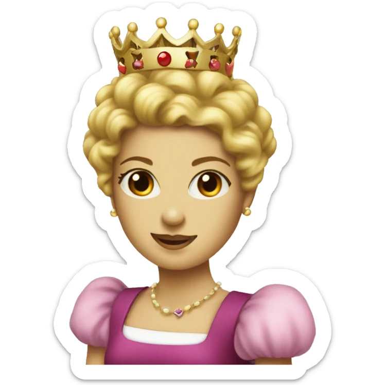 Create an emoji which is a playing queen card emoji with a pretty emoji girl on the inside  sticker
