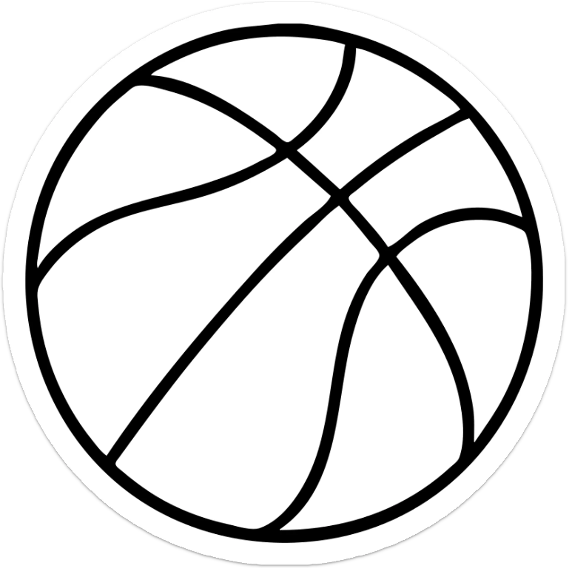 Basketball with detailed lines showing the seams sticker