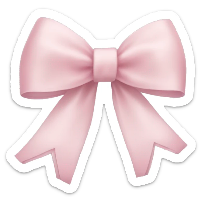light pink ribbon bow sticker