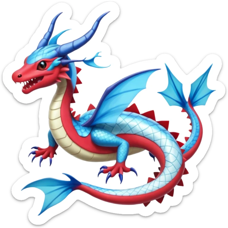 Salamence-Amaura-Gyarados-Dratini-Flygon-Dragonair-fusion-hybrid-creature  sticker