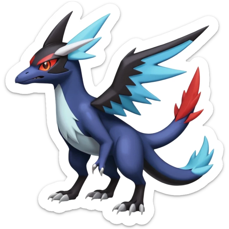 Spooky Nargacuga-Latios-Latias-Umbreon-Noibat-Noivern-Silvally-Pokémon-Fakémon-fusion (full body) sticker