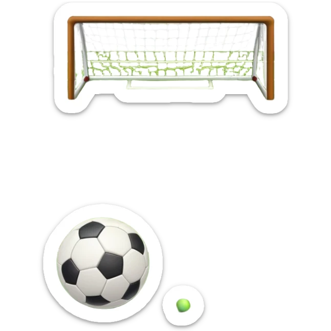 Europian Football. A football resting on the grass of a soccer field, with goalposts and field markings in the background. The scene highlights the ball's position at the center of the action, emphasizing the competitive atmosphere and readiness for play. sticker