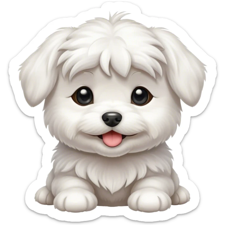 a happy Maltese puppy sticker