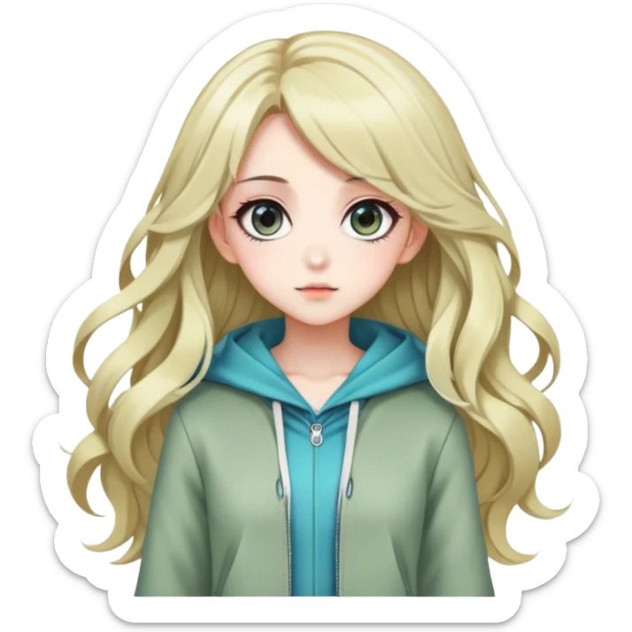 Pretty, stylish, anime style, character, real life, big eyes, cute, gorgeous hair, full body, stylish clothing, lady, young, romantic, colorful, detailed, cool design, aesthetic sticker