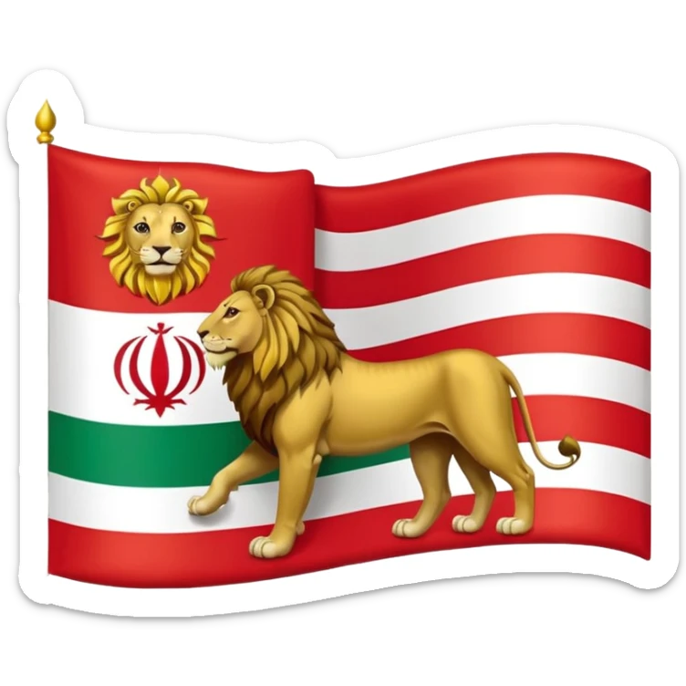 Create the flag of Iran but instead of the Allah in the middle, put the symbol of lion and the sun behind it, make it the original flag sticker