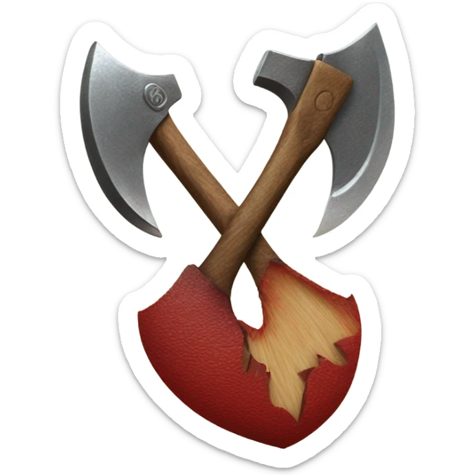 Axe in heart sticker