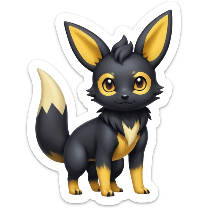 Cool cute edgy kawaii Quilava-Umbreon-animal-creature-hybrid full body sticker