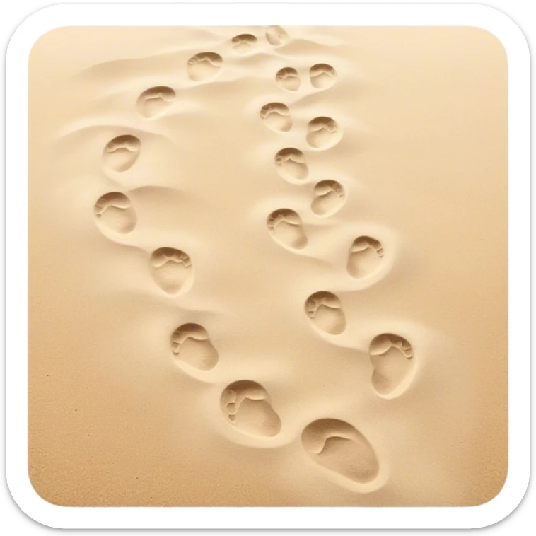 **Baby footsteps lead ahead of larger ones**, as if guiding the adult forward.  sticker