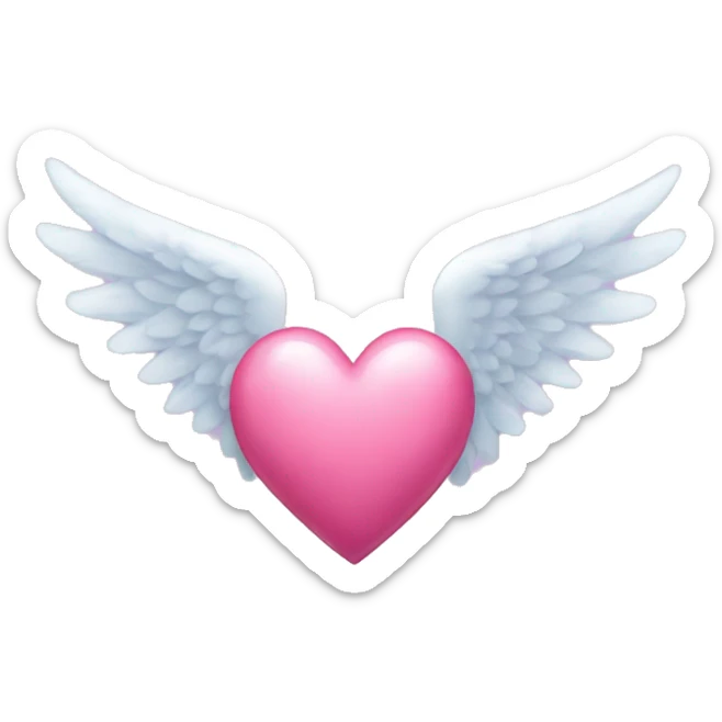 heart with angel wings sticker