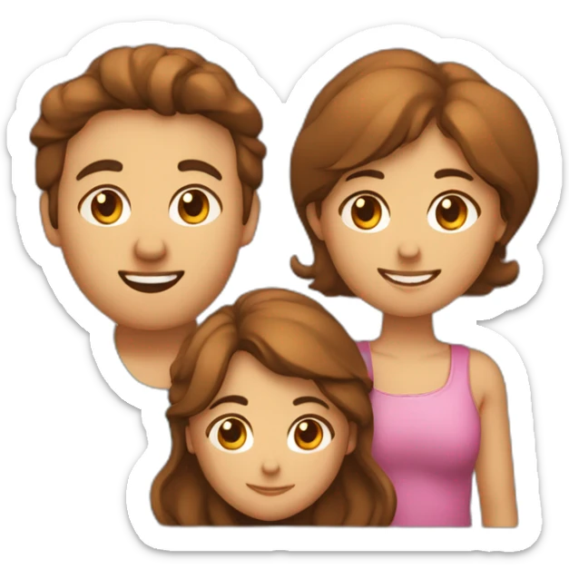 Un couple homme femme avec un homme petit et brun et une femme de taille moyenne et cheveux de couleur châtain sticker