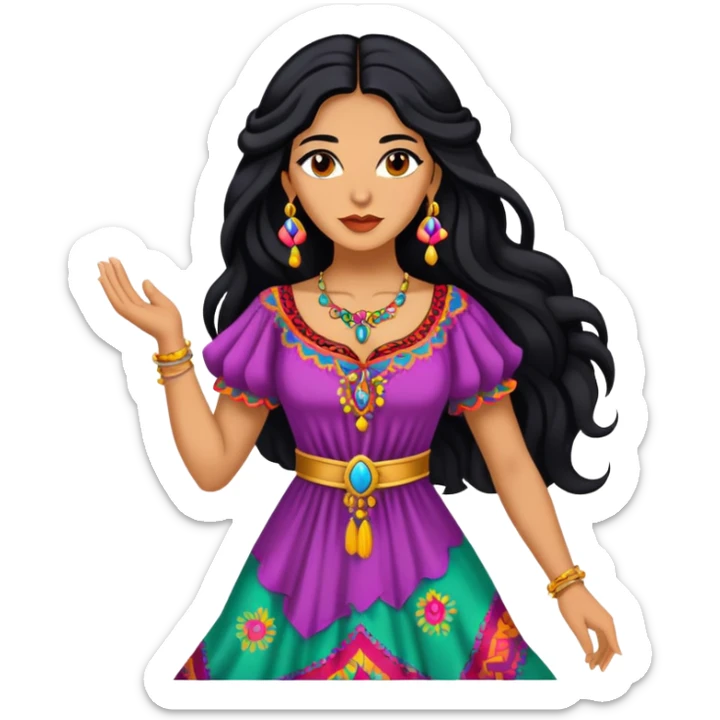 Esmeralda gypsy woman from Hunchback of Notre Dame sticker