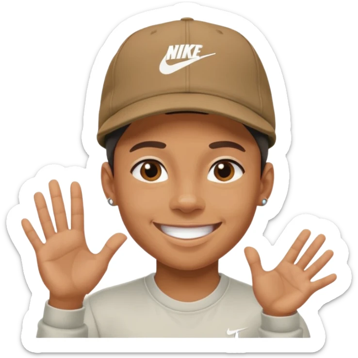 Ragazzo con cappello Nike mulatto che dice di si col police sticker