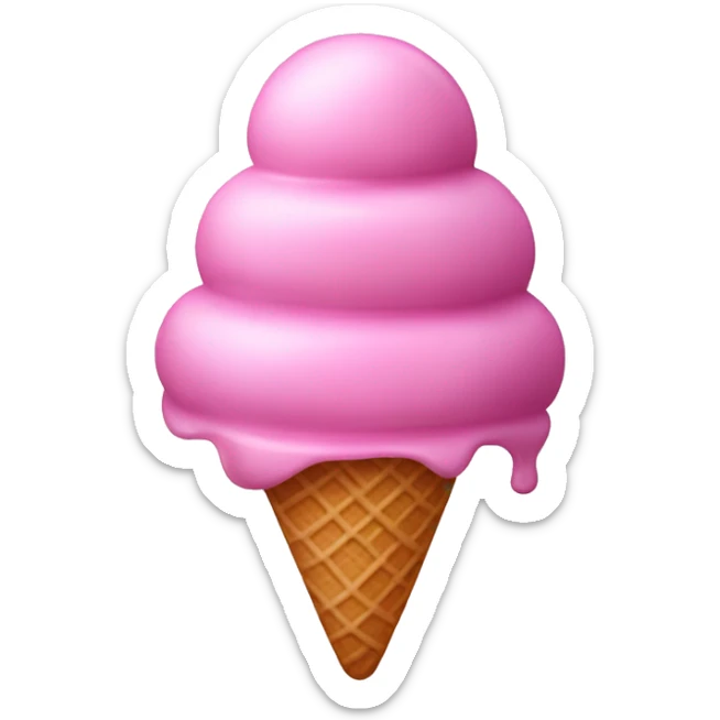 Pink ice cream sticker