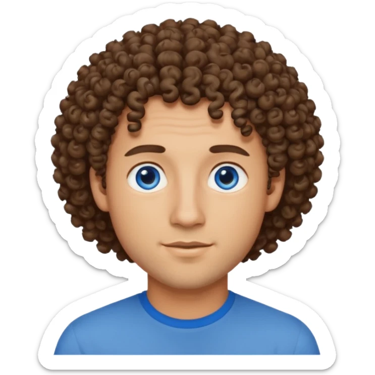 un professeur d'arts plastiques homme métisse aux cheveux bouclés et les yeux bleus sticker