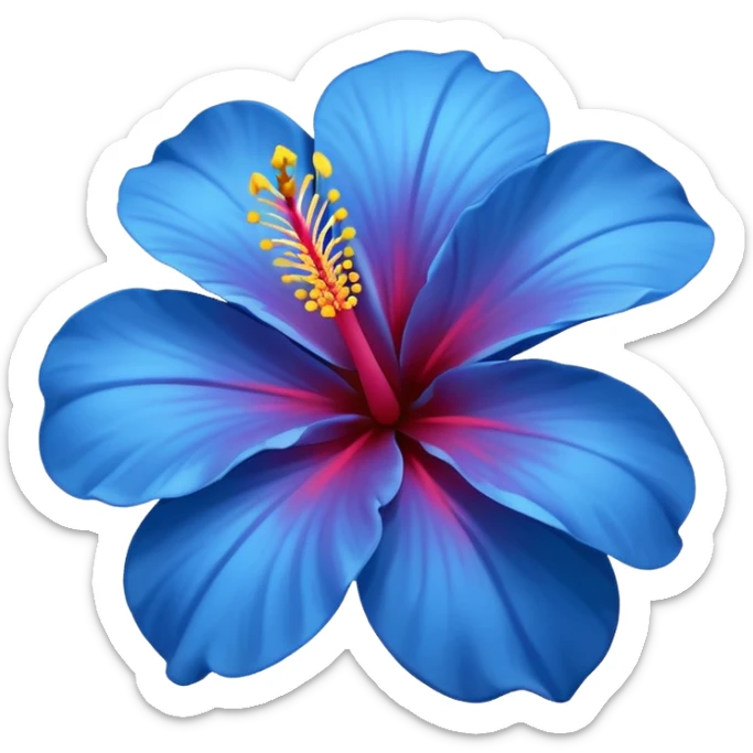 a blue flower similar to a hibiscus flower but more similar like a emoji  sticker