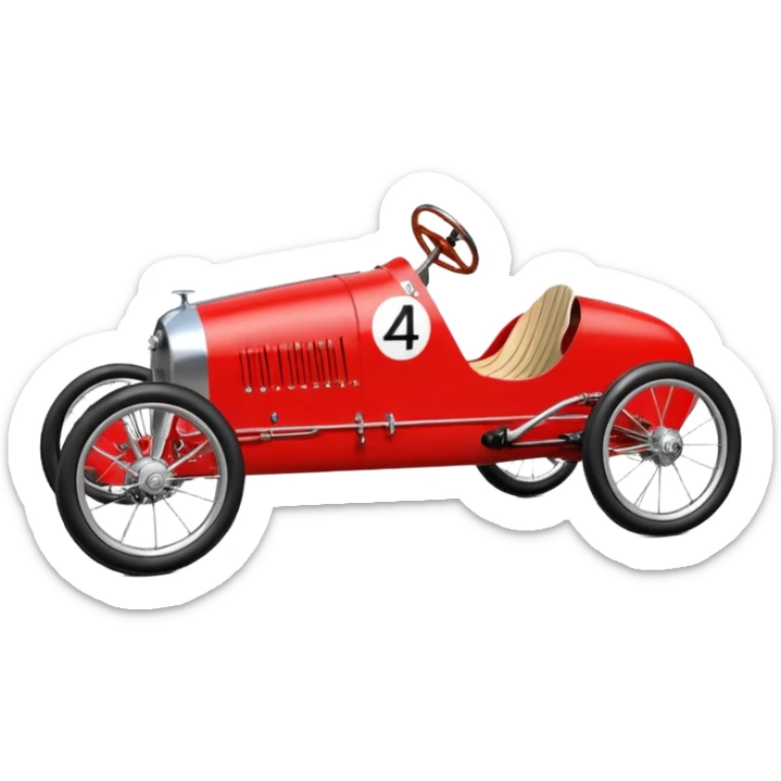 1934 Alpha Romeo racing retro cyclekart with advanced suspension and steering system  sticker