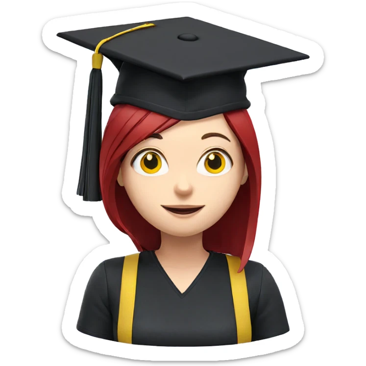 smiling girl with yellow eyes sticker