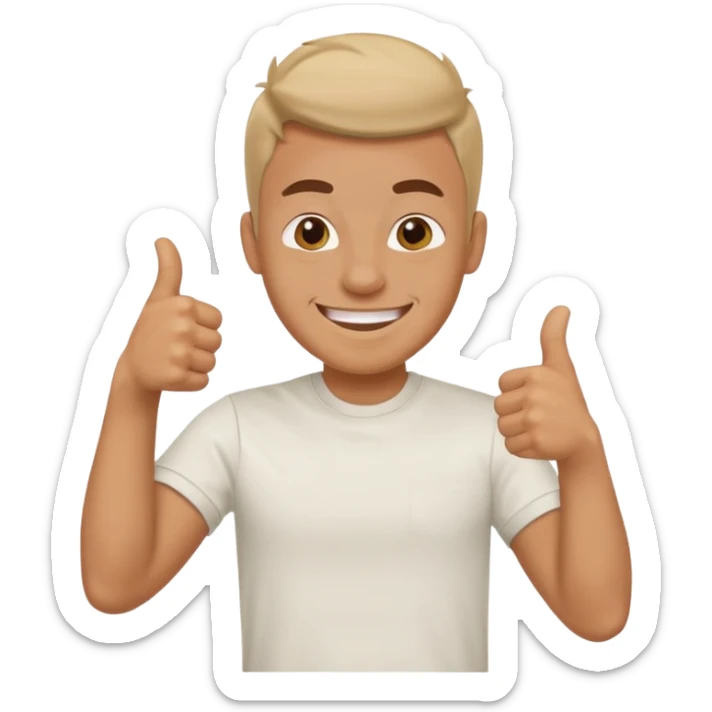 Buat gambar those bad tings guy dari sml yg sedang senang dan berikan jempol sticker