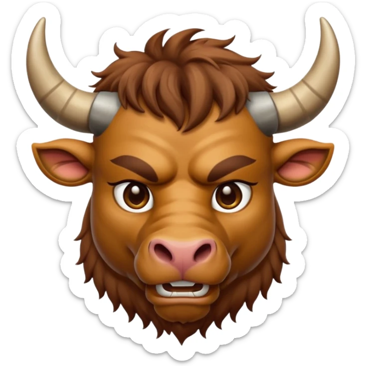 An emoji of a Cretan Minotaur. It has the body of a man and the head of a bull. sticker