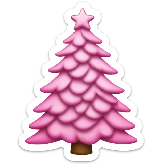 Pink Christmas tree sticker