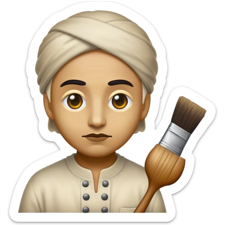 Cinematic Realistic Rembrandt Portrait Emoji, depicted as a master painter with deep reflective eyes and dramatic chiaroscuro, rendered with intricate textures and moody historic lighting that captures his timeless artistry. sticker