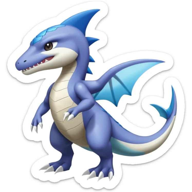 Shiny Koraidon-Latios-Marowak-Gabite-Fakémon-hybrid-creature (full body)  sticker