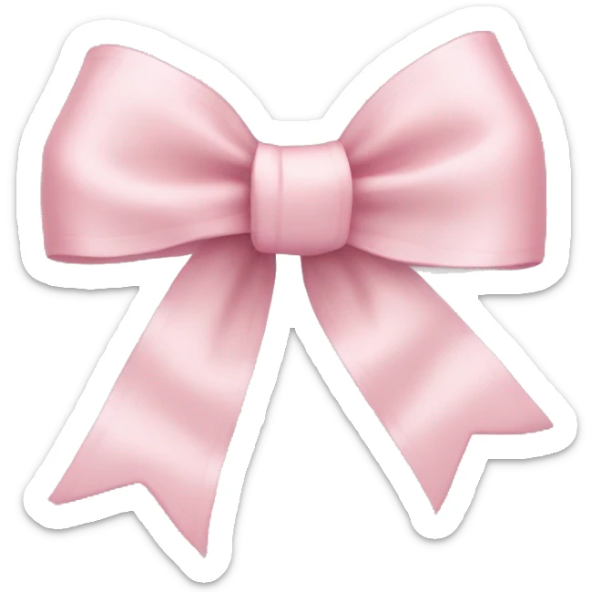 light pink ribbon bow sticker