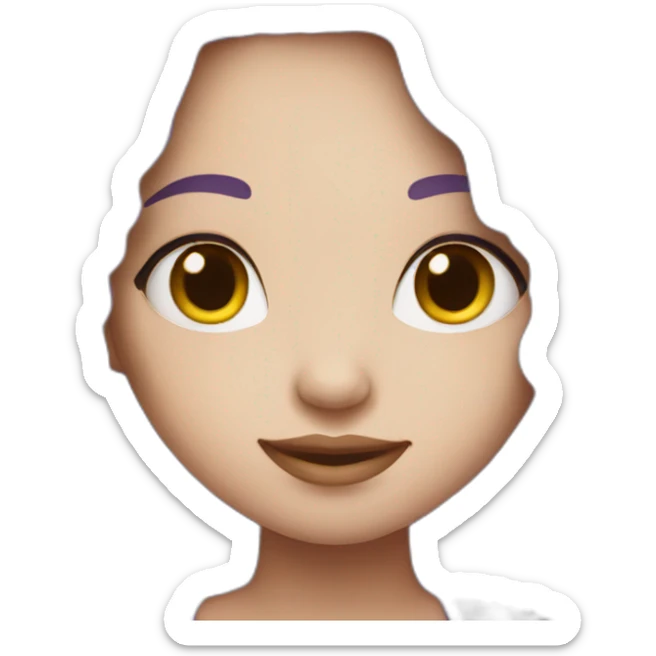 Beautiful girl with purple hair and White skin sticker