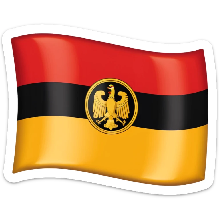The flag of East Germany (the German Democratic Republic or GDR) consisted of the traditional German black, red, and gold horizontal tricolor, distinguished by a central emblem. sticker