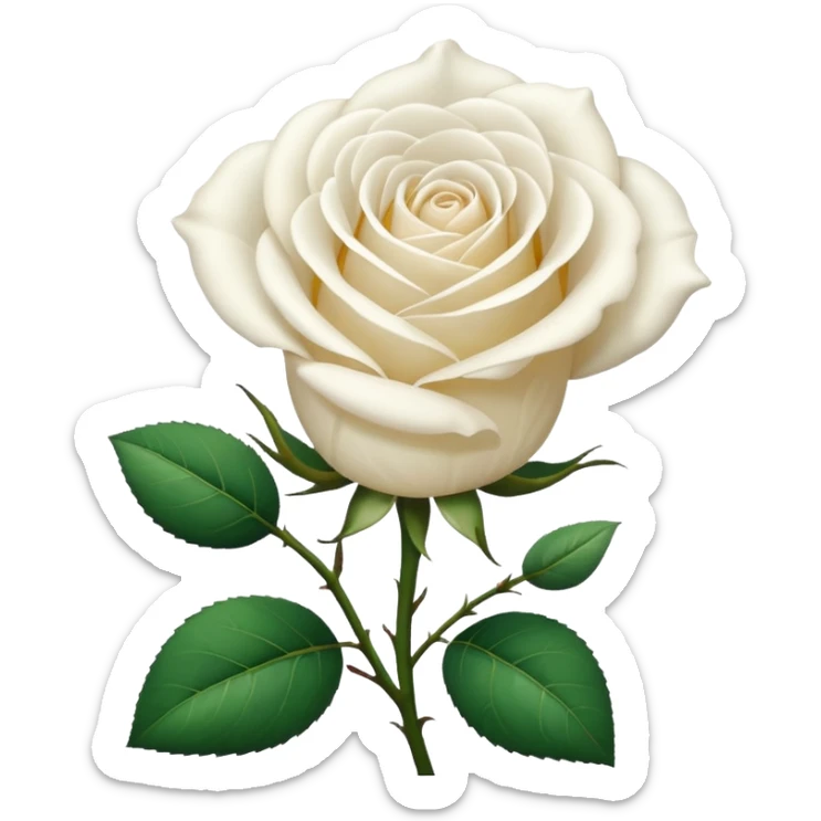 Beyaz gül sticker