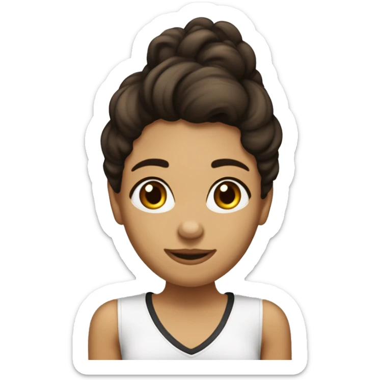 Una chica morena de pelo rizado marrón oscuro que el pelo le llegue hasta los hombros  sticker
