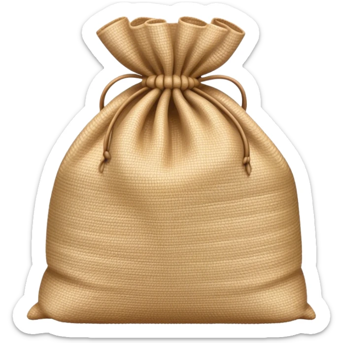 crear un emoji de un bolsón/bigbag de rafia de polipropileno, que se usa para almacenar materiales de construccion, cereales, et sticker